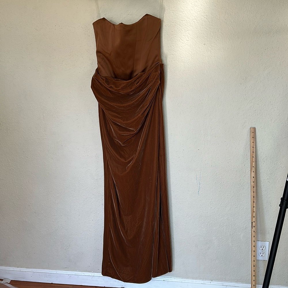 House of CB- Persephone Toffee Strapless Corset Maxi Dress Size Large NWOT Brown - Picture 3 of 10